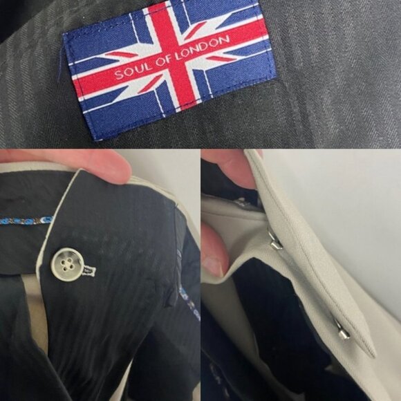 NEW Soul of London Suit Pants Size 35R Simons Formalwear Dress Pants Beige Tan - Picture 10 of 12